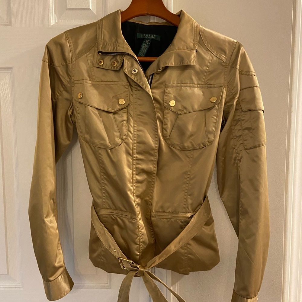 WOMENS RALPH LAUREN BELTED GOLD JACKET size M